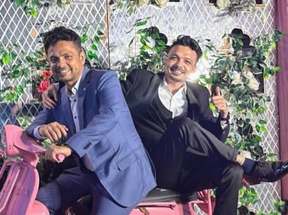 Vivek Tirpude with family at a celebration, before his surgery